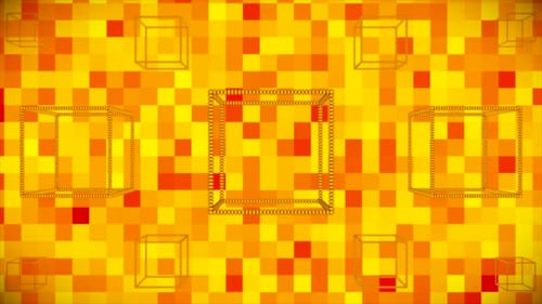 Dynamic Digital Cubes and Pixelated Geometric Background