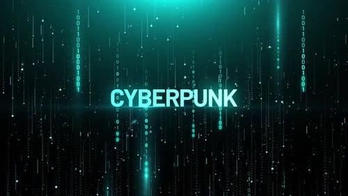 Digitale Animation mit Cyberpunk-Binärmatrix