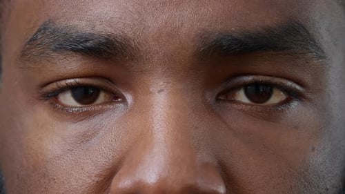 Detailed Close-Up of Person's Eyes and Face
