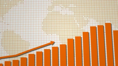 Brown 3d Business Graph Animated On White Background