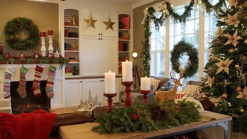 Christmas Holiday Decorated Home Ready For Celebration