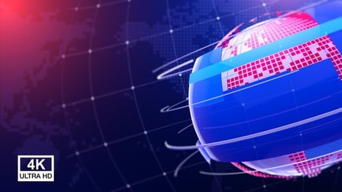 Futuristic Digital Globe Broadcast News Intro Background
