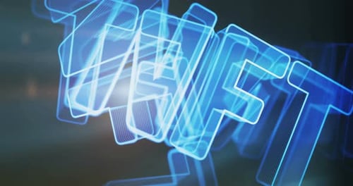 NFT Non-Fungible Token symbol rotating loop concept