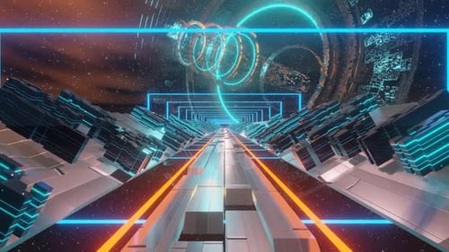 Futuristic Technology Space Tunnel Scifi Corridor
