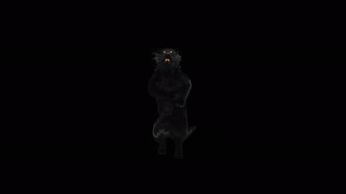 Powerful Animated 3D Black Panther Roaring
