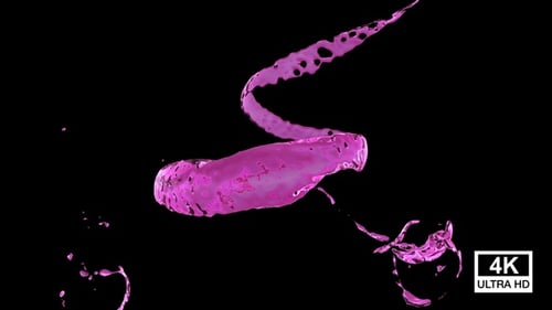 Dynamic Pink Liquid Splash Fluid Element Transition