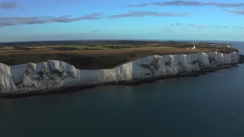Aerial View of the White Cliffs of Dover Which Face Towards Continental Europe