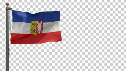 Schleswig-Holstein Flag Waving on Transparent Background