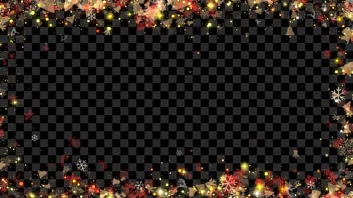 Glowing Christmas Elements Animated Frame
