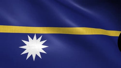 Realistic Nauru National Flag Waving Loop Animation