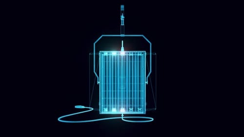 Fluoreszierende Studioleuchte Hologramm rotierend 4k