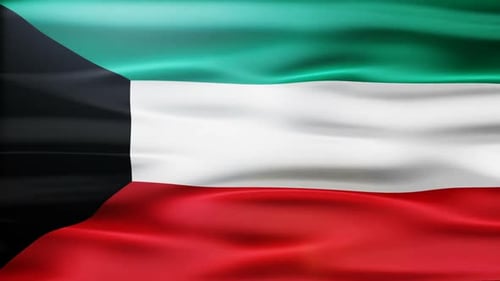 Waving Kuwait Flag Seamless Loop Animation