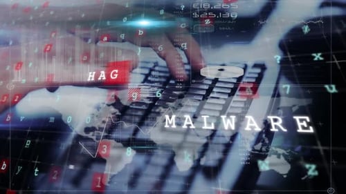 Futuristic Hacking Malware System Data Overlay