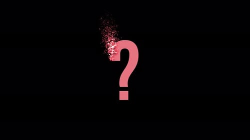 Abstract Question Mark Dissolving into Shimmering Particles