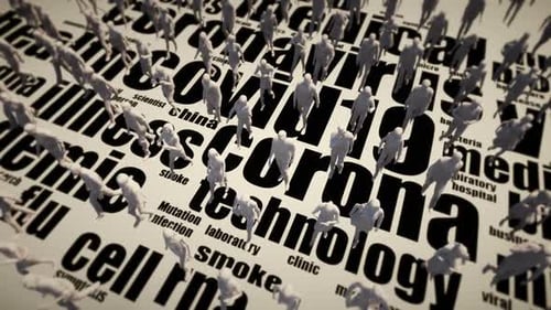 Abstract Crowd Walking on Medical and Science Keywords