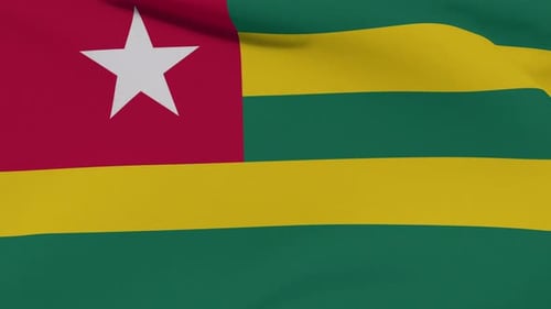 Togo National Flag Waving Seamless Loop