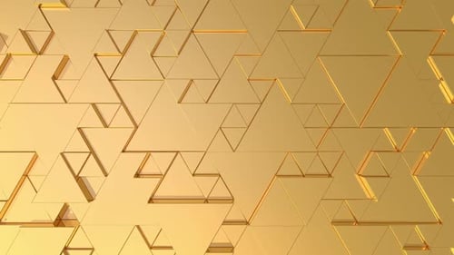 Animated Golden Geometric Triangles Abstract Pattern Loop