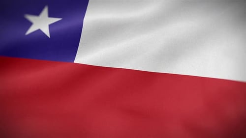 Realistic Waving Flag of Chile Seamless Loop Animation