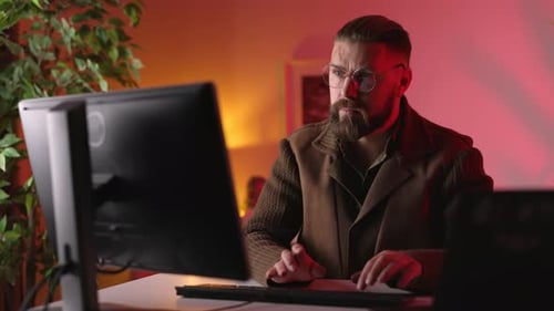Man Working on Pc