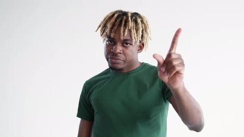 Young Adult Gesturing Number One