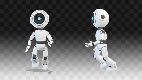 Robot Running Front And Side View