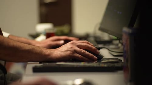 Hand Clicking Computer Mouse