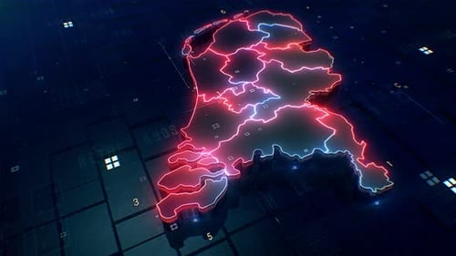 Netherlands Map 4k Loop