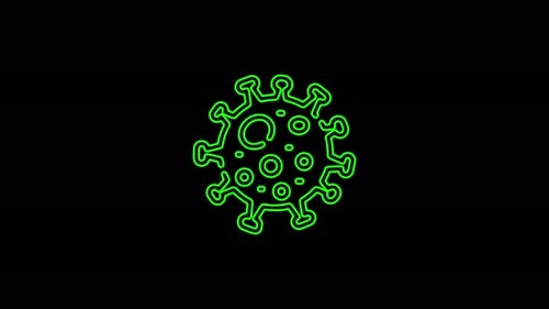 Animated Neon Virus Outline Forming