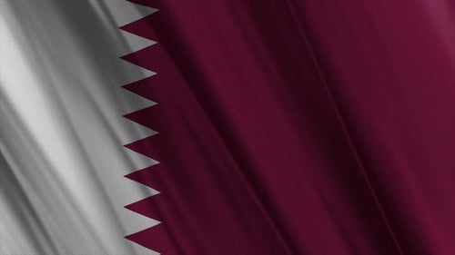 Waving Flag of Qatar Seamless Loop Background