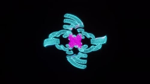 3d rendering Neon Colored Abstract background