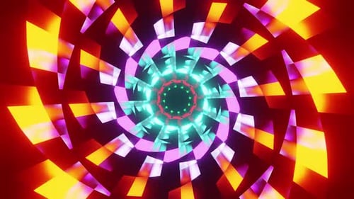 Farbiger runder metallischer Sci-Fi-Tunnel Vj Loop HD