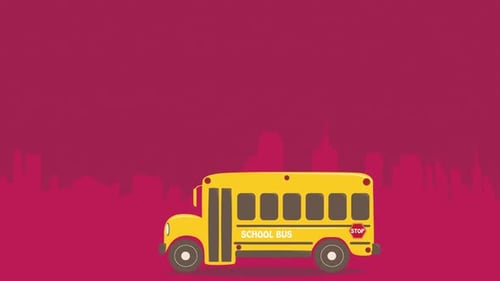 School bus animation background