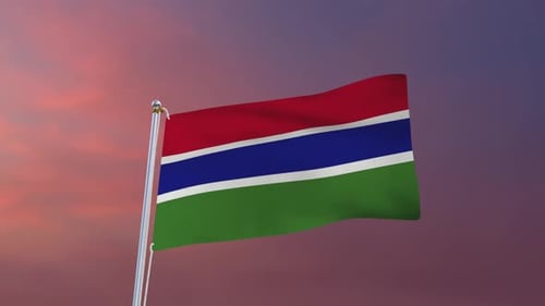 Realistic Waving Flag of The Gambia