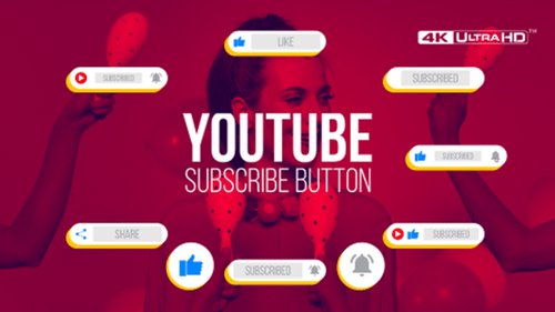 Modern Animated YouTube Subscribe Buttons Pack