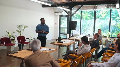 Video of a business conference meeting