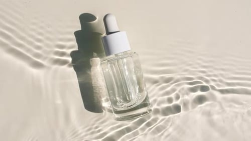 Serum Bottle with Water Reflections, Beauty product