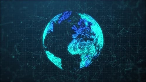 Futuristic Digital Earth Global Network Technology Connection