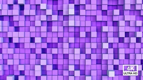 Abstract Geometric Purple Cubes Dynamic Background
