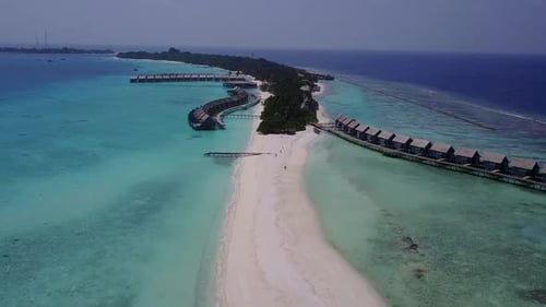 Aerial drone texture of island beach trip by ocean and sand background