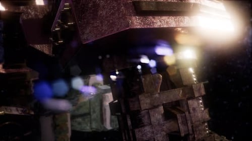 Futuristic Space Station Orbiting Among Stars in Deep Space