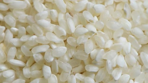Close Up of Pile of White Rice Grains