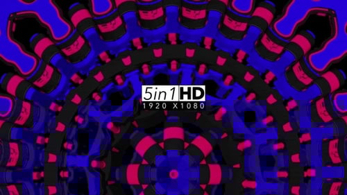 Abstract Geometric Kaleidoscope Animation with Blue and Pink Patterns