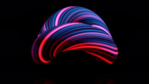 Animation abstraite au néon du tore dans l'espace isolé