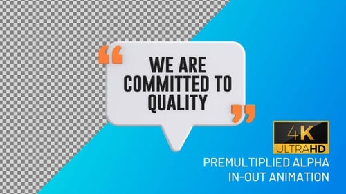 3D Speech Bubble Quote Text Reveal Animation