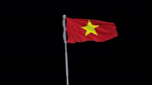 Realistic Vietnam Flag Waving 3D Animation