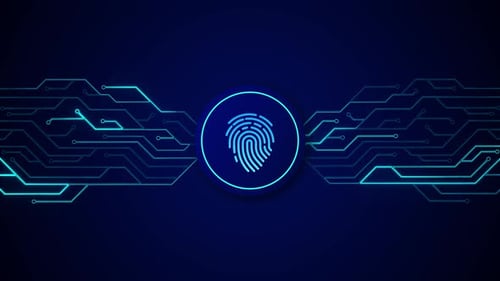 Digital Fingerprint Scan with Circuit Board Animation