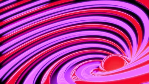 Abstrakter Hintergrund mit animiertem hypnotischem Hurrikan aus rosa und roten Streifen