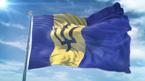 4K 3D Barbados-Flagge