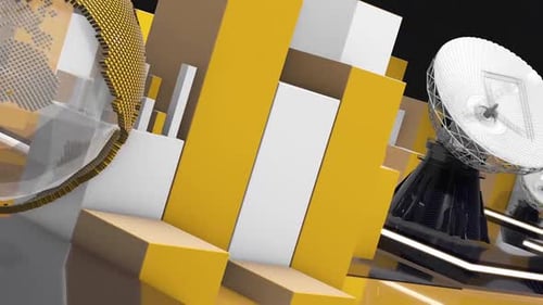 Breaking News Broadcast Intro with 3D Globe and Data Bars