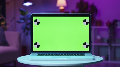 Laptop with Chroma Key Closeup